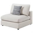Pemberly Row Transitional Fabric Upholstered Armless Chair Beige