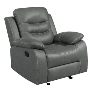 pemberly row leather upholstered glider recliner chair dark gray