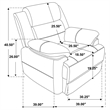 Pemberly Row Faux Leather Upholstered Padded Arm Sofa Dark Brown