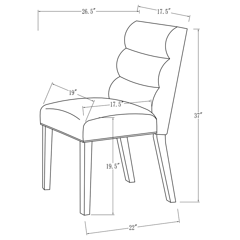 Pemberly Row Modern Fabric Upholstered Dining Side Chair in Stone