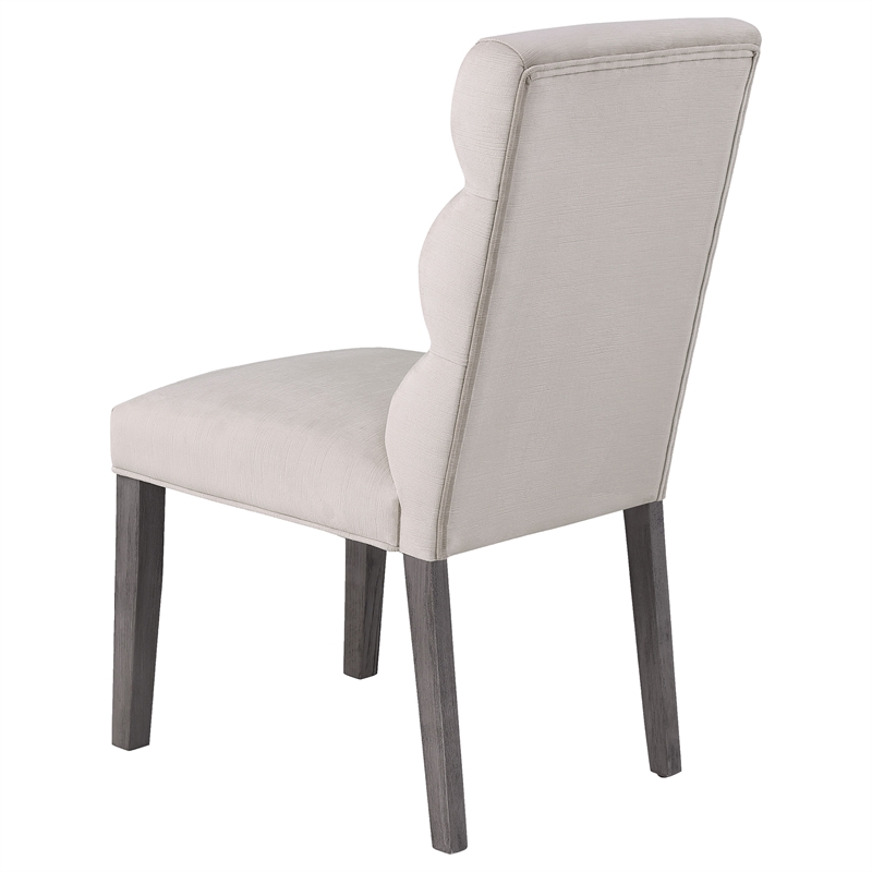 Pemberly Row Modern Fabric Upholstered Dining Side Chair in Stone