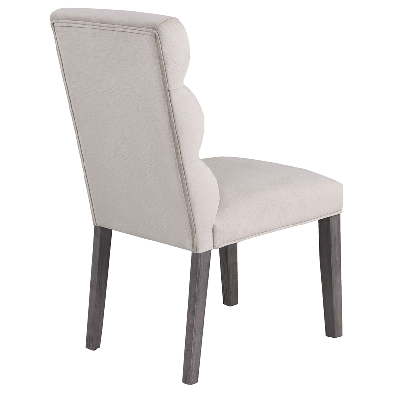 Pemberly Row Modern Fabric Upholstered Dining Side Chair in Stone