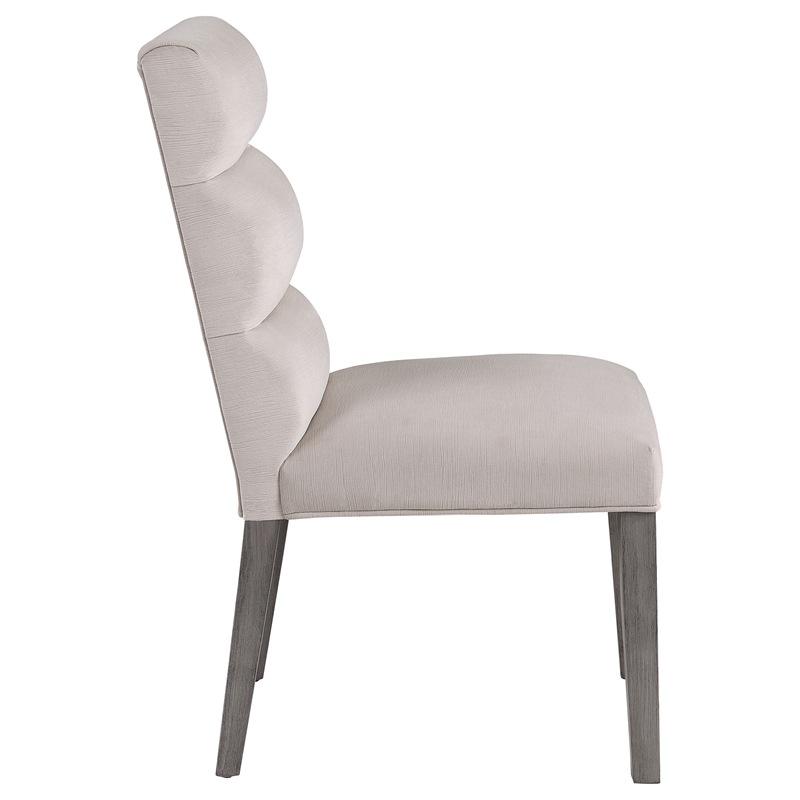 Pemberly Row Modern Fabric Upholstered Dining Side Chair in Stone
