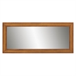 Pemberly Row Walnut Brown Rubberwood and Rattan Frame Wall Mirror