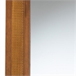 Pemberly Row Walnut Brown Rubberwood and Rattan Frame Wall Mirror