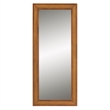 Pemberly Row Walnut Brown Rubberwood and Rattan Frame Wall Mirror