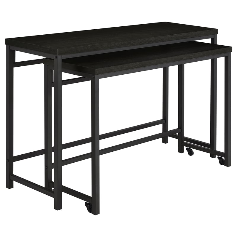 Pemberly Row 4-piece Multipurpose Wood Counter Height Table Set Black