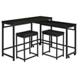 Pemberly Row 4-piece Multipurpose Wood Counter Height Table Set Black