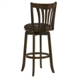 Pemberly Row Wood Pub Height Swivel Bar Stool Padded Seat Dark Cherry