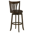 Pemberly Row Wood Pub Height Swivel Bar Stool Padded Seat Dark Cherry