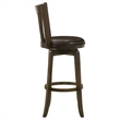 Pemberly Row Wood Pub Height Swivel Bar Stool Padded Seat Dark Cherry