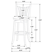 Pemberly Row Wood Pub Height Swivel Bar Stool Padded Seat Dark Cherry