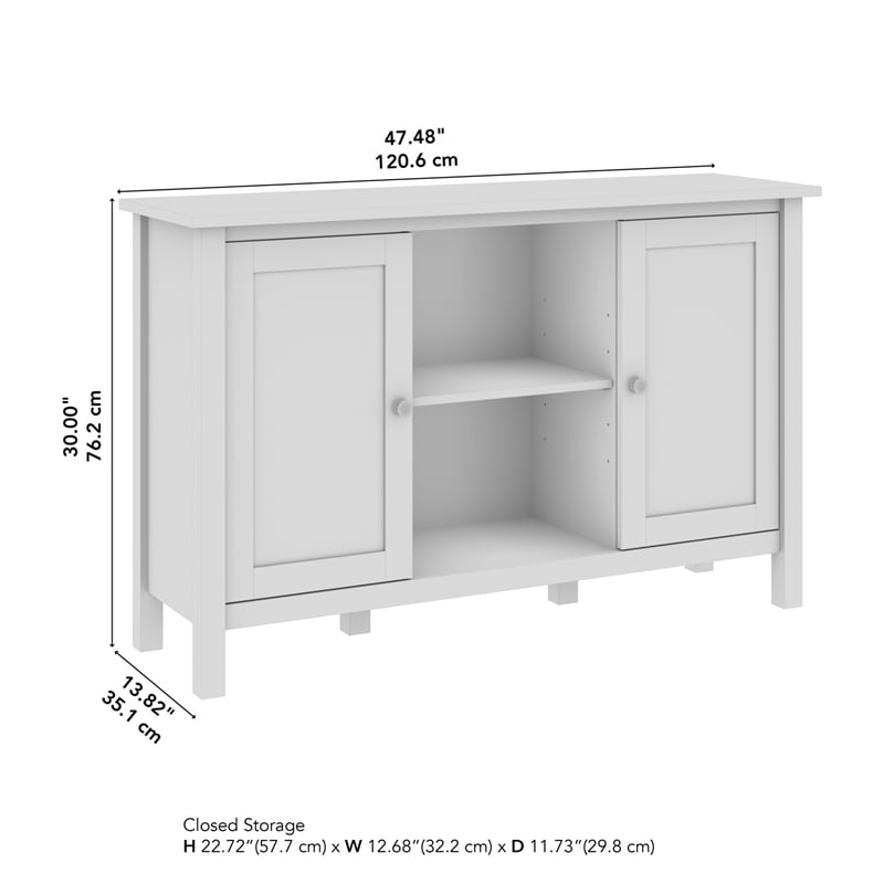 Pemberly Row Accent Cabinet with Doors in Pure White and Shiplap Gray