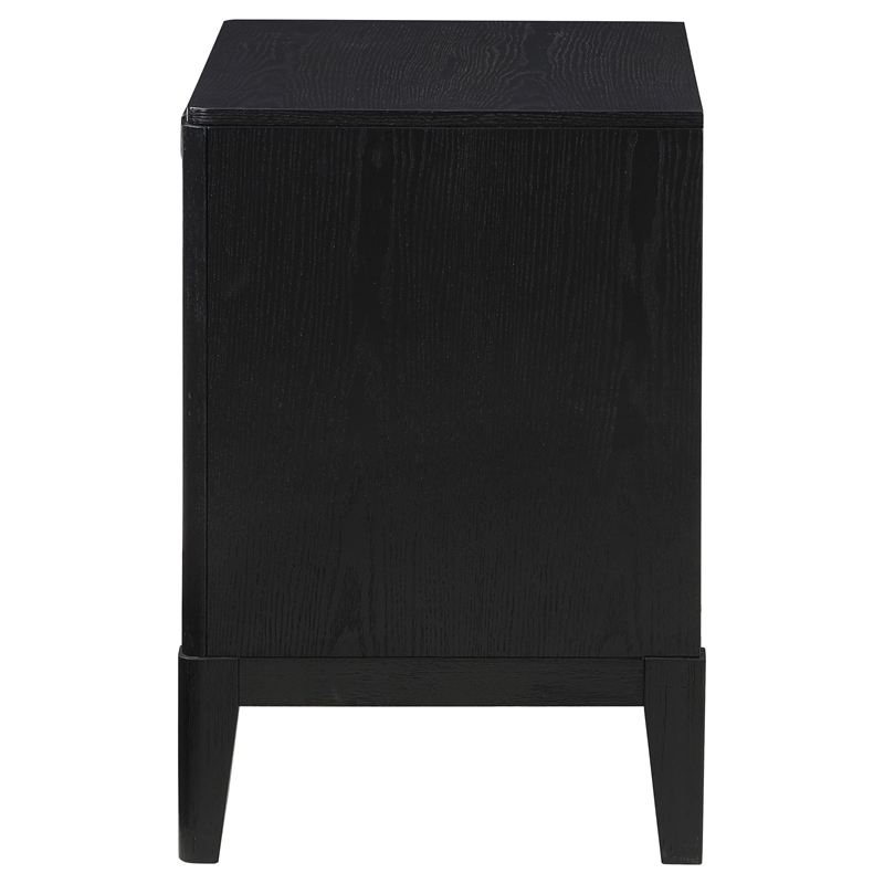 Pemberly Row Transitional 2-drawer Wood Nightstand Bedside Table Black