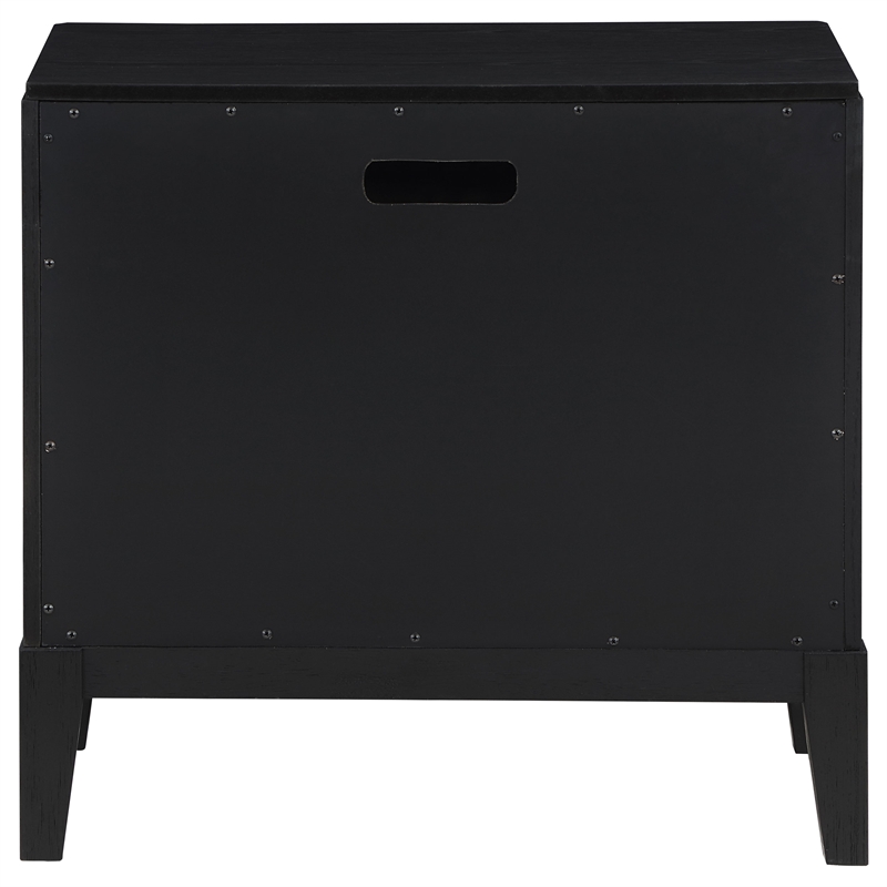Pemberly Row Transitional 2-drawer Wood Nightstand Bedside Table Black