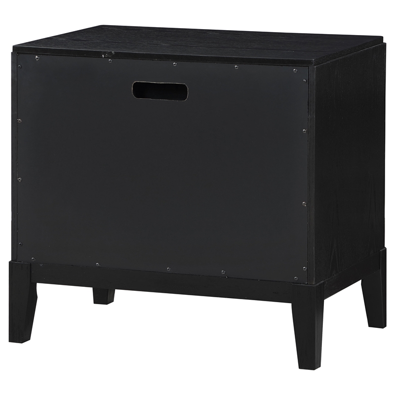 Pemberly Row Transitional 2-drawer Wood Nightstand Bedside Table Black