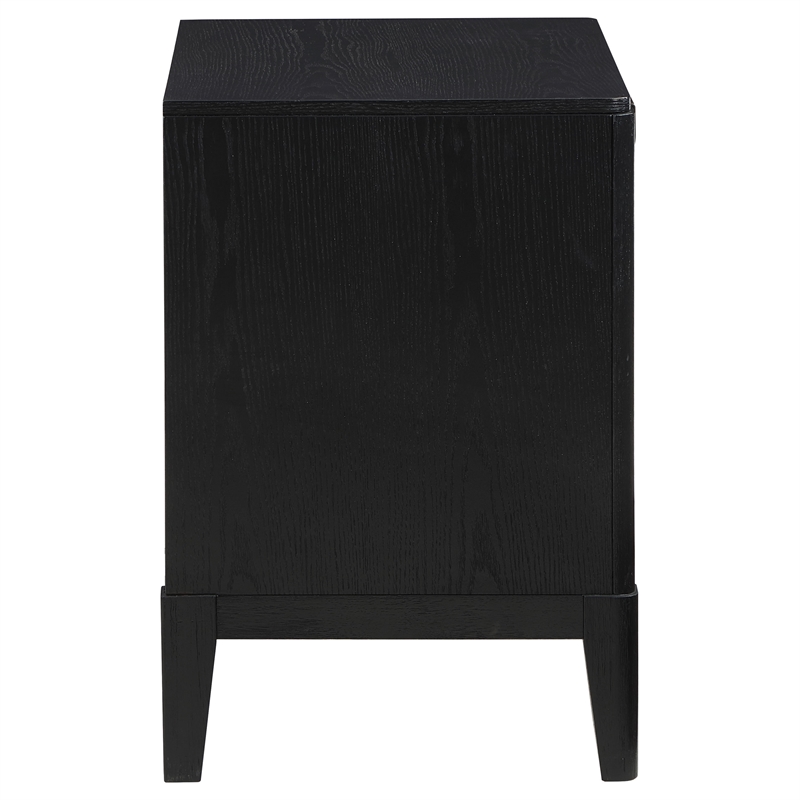 Pemberly Row Transitional 2-drawer Wood Nightstand Bedside Table Black