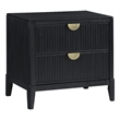Pemberly Row Transitional 2-drawer Wood Nightstand Bedside Table Black