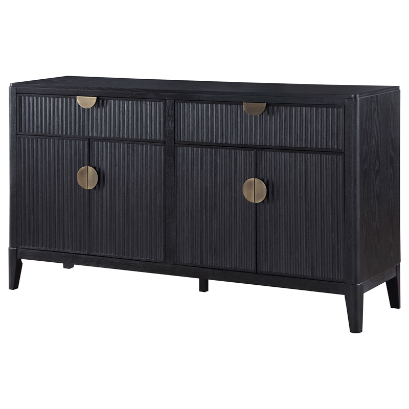 Pemberly Row 2-drawer Wood Sideboard Buffet with Storage Cabinet Black