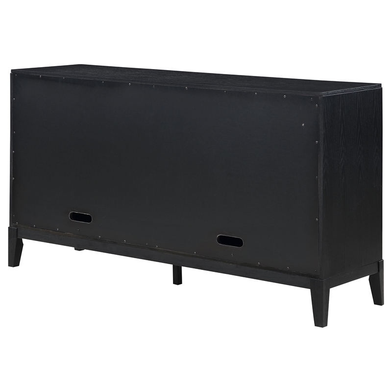 Pemberly Row 2-drawer Wood Sideboard Buffet with Storage Cabinet Black