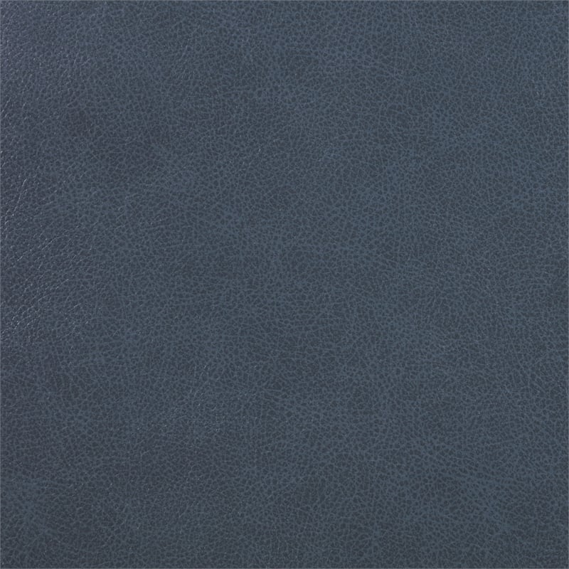 Pemberly Row Faux Leather Motion Reclining Sofa with Drop Down Table Blue