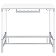 Pemberly Row Wood Pub Height Bar Table with Wine Storage White High Gloss