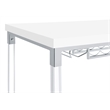 Pemberly Row Wood Pub Height Bar Table with Wine Storage White High Gloss