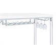 Pemberly Row Wood Pub Height Bar Table with Wine Storage White High Gloss
