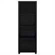 Pemberly Row 3-shelf Wood Media Tower Bookcase with Storage Cabinet Black