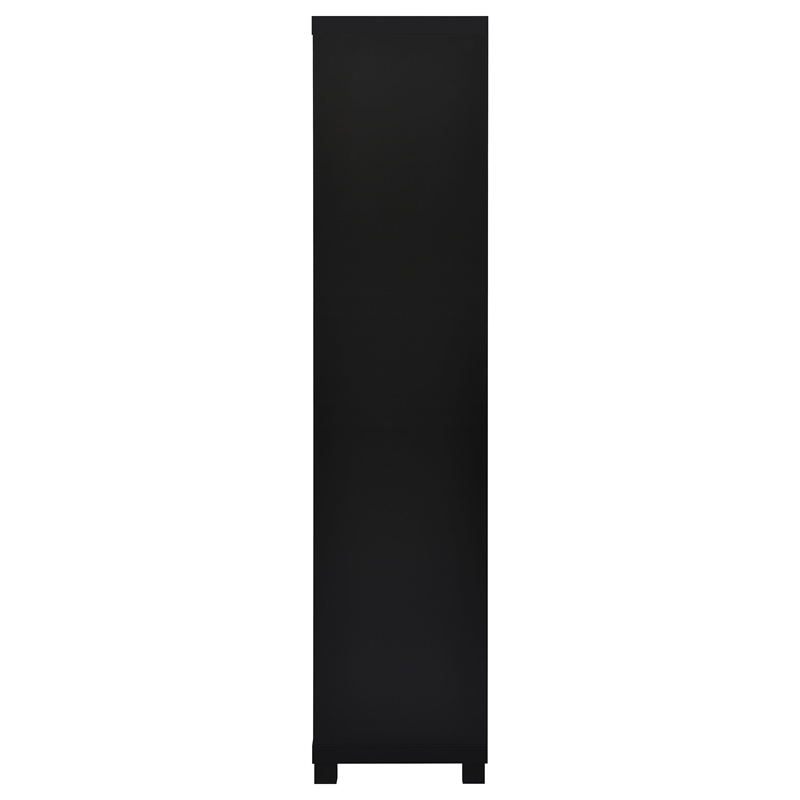 Pemberly Row 3-shelf Wood Media Tower Bookcase with Storage Cabinet Black
