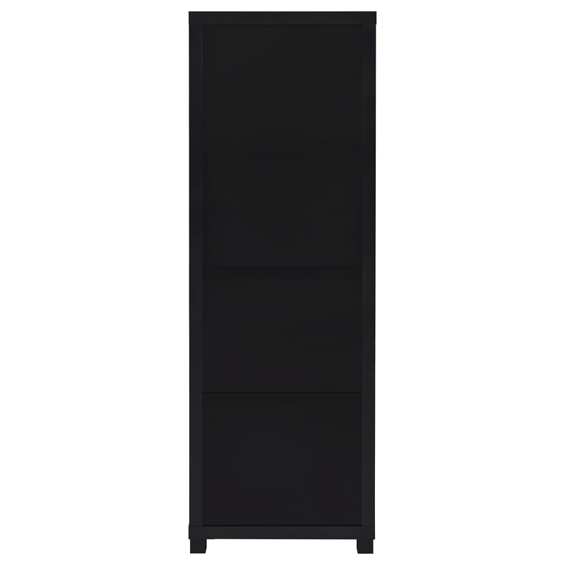 Pemberly Row 3-shelf Wood Media Tower Bookcase with Storage Cabinet Black
