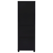 Pemberly Row 3-shelf Wood Media Tower Bookcase with Storage Cabinet Black