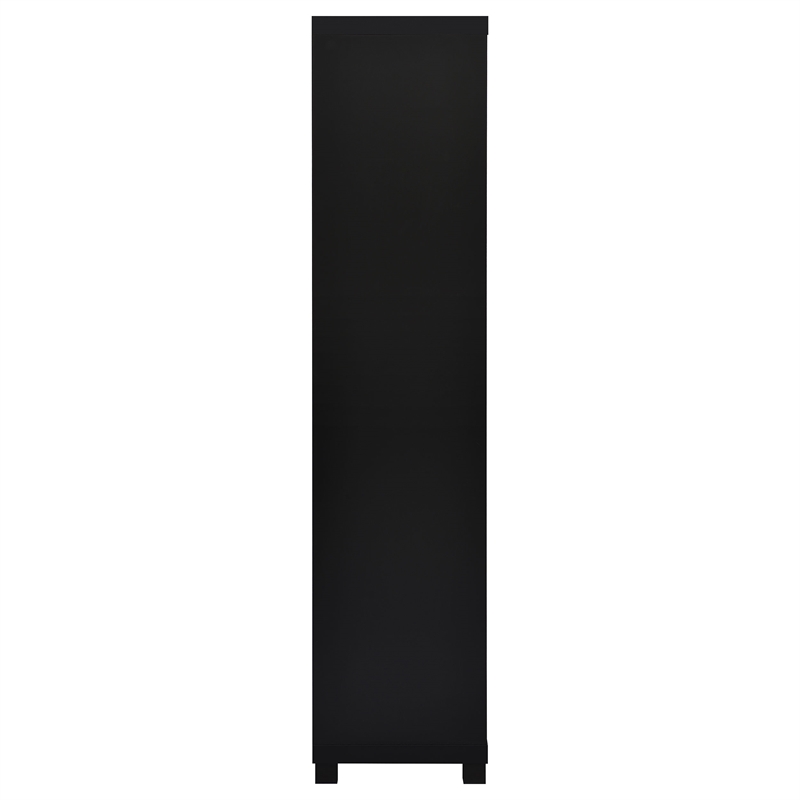 Pemberly Row 3-shelf Wood Media Tower Bookcase with Storage Cabinet Black
