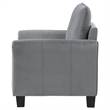 Pemberly Row Traditional Velvet Upholstered Rolled Arms Accent Chair Gray