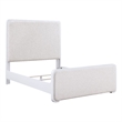 Pemberly Row Upholstered Wood Eastern King Panel Bed Pearl White and Beige