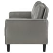Pemberly Row Faux Leather Upholstered Track Arm Faux Leather Loveseat Gray