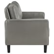 Pemberly Row Faux Leather Upholstered Track Arm Faux Leather Loveseat Gray