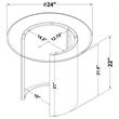 Pemberly Row Round Metal End Table Tawny Tempered Glass Top Brushed Bronze