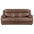 Pemberly Row 2-piece Faux Leather Upholstered Sofa Set Dark Brown
