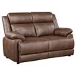 Pemberly Row 2-piece Faux Leather Upholstered Sofa Set Dark Brown
