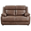 Pemberly Row 3-piece Faux Leather Upholstered Sofa Set Dark Brown