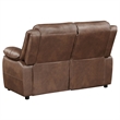 Pemberly Row 3-piece Faux Leather Upholstered Sofa Set Dark Brown