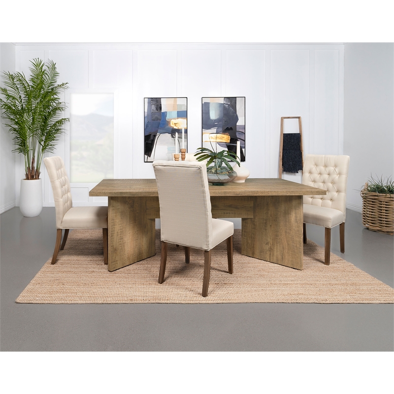 Pemberly Row Rectangular Engineered Wood Dining Table Mango Brown