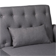 Pemberly Row Modern Slate Gray Fabric Upholstered Convertible Sofa