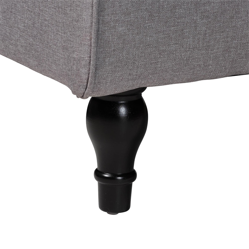 Pemberly Row Modern Slate Gray Fabric Upholstered Convertible Sofa