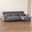 Pemberly Row Modern Slate Gray Fabric Upholstered Convertible Sofa