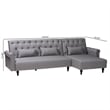 Pemberly Row Modern Slate Gray Fabric Upholstered Convertible Sofa
