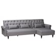 Pemberly Row Modern Slate Gray Fabric Upholstered Convertible Sofa