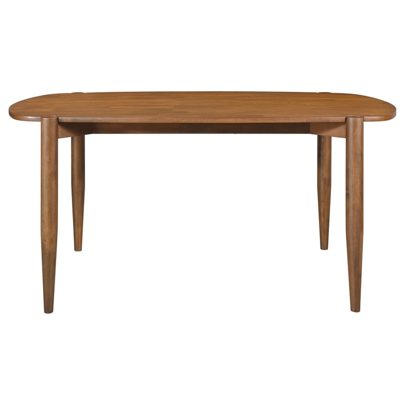 Pemberly Row Modern 7-piece Wood Oval Solid Wood Dining Set Walnut
