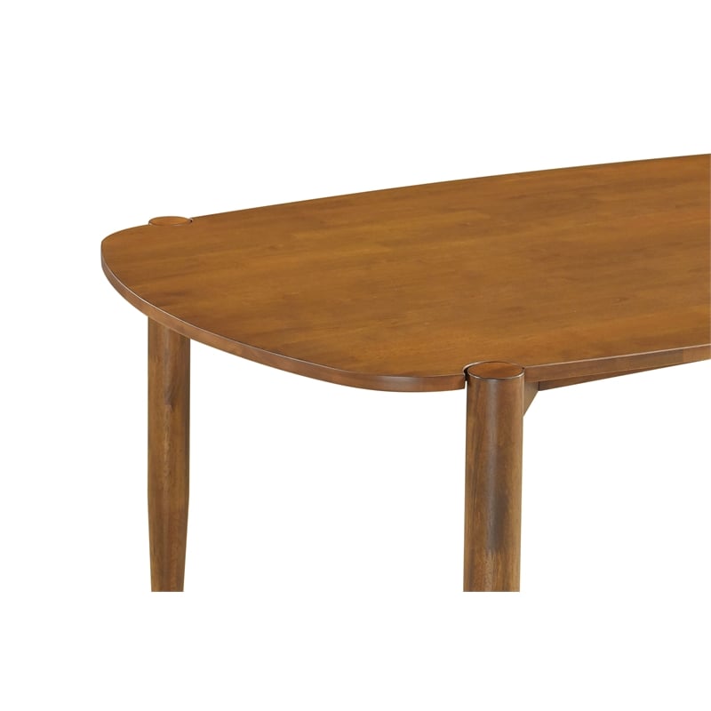 Pemberly Row Modern 7-piece Wood Oval Solid Wood Dining Set Walnut